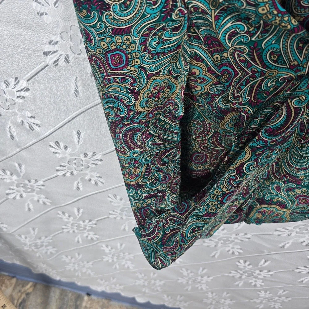 Karma Highway‎ Jumpsuit Woman One Size Paisley Print 100% Viscose Boho Festival - Picture 7 of 11